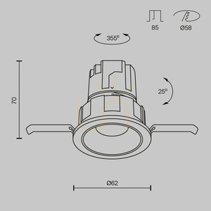 WISE recessed luminaire DL057-7W3K-B Maytoni small 10