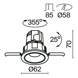 WISE recessed luminaire DL057-7W3K-B Maytoni small 13