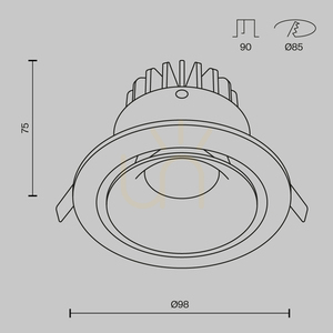 YIN recessed luminaire DL031-L12W4K-D-B Maytoni small 7