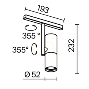 ELTI TR005-2-12W3K-BBS spotlight for busbars Maytoni small 10