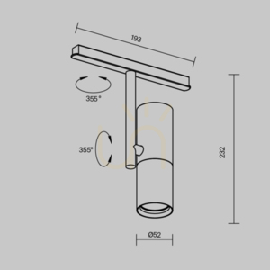 ELTI TR005-2-12W3K-BBS spotlight for busbars Maytoni small 8