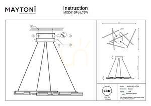 Maytoni LINE LED pendant light MOD016PL-L75W white 79W 3000K 101 cm small 5