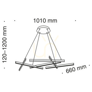Maytoni LINE LED pendant light MOD016PL-L75W white 79W 3000K 101 cm small 6