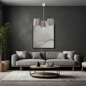 Chandelier ARGON Bolzano Plus 6107 chrome dark gray velour E27 3-light small 1