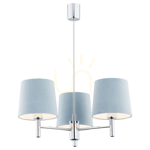 Check Argon Bolzano chrome blue 3-light chandelier 1383