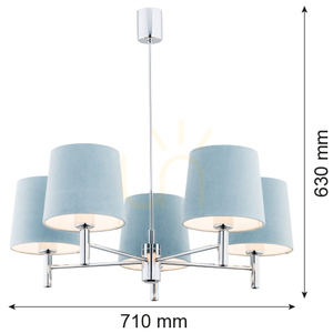 Chandelier Argon Bolzano 2076 Chrome 5xE27 710 mm Blue small 1