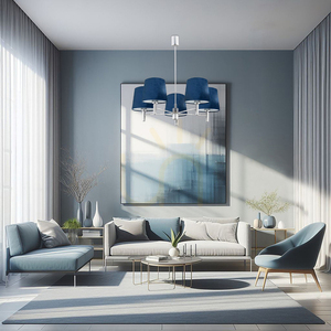 Chandelier ARGON Bolzano Navy Blue 5-Light E27 Chrome 2074 small 1