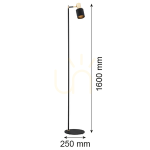 Floor Lamp ARGON Doria Black Brass-plated Steel 160 cm 4259 small 2