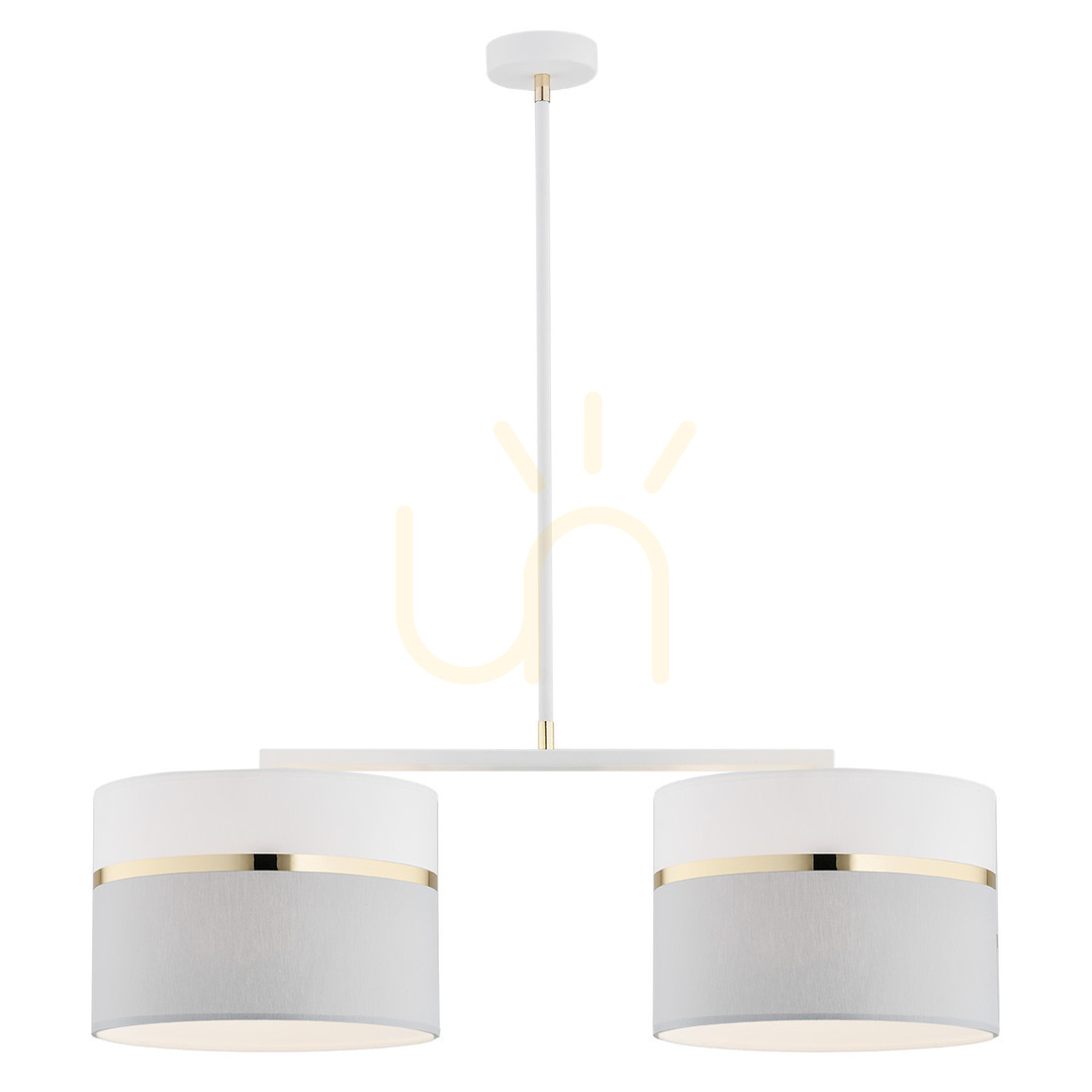 Pendelleuchte ARGON KASER 901 weiß-gold 2x E27 790 mm