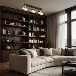 Flush Ceiling Light ARGON LAGOS 1474 brass and structured black 3x GU10 IP20 small 1