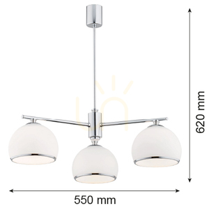 Chandelier ARGON Marbella White Glass Chrome 3xE27 IP20 1487 small 2