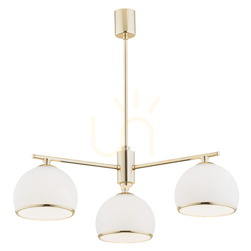 Check Chandelier Argon Marbella White Opal Brass 3xE27 1488
