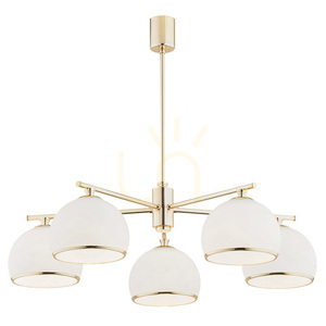 Argon Marbella 5-Light White Glass Brass Chandelier 2088 small 0