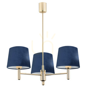 Pendant Light ARGON PONTE 1485 Navy Blue Velour 3x E27 small 0