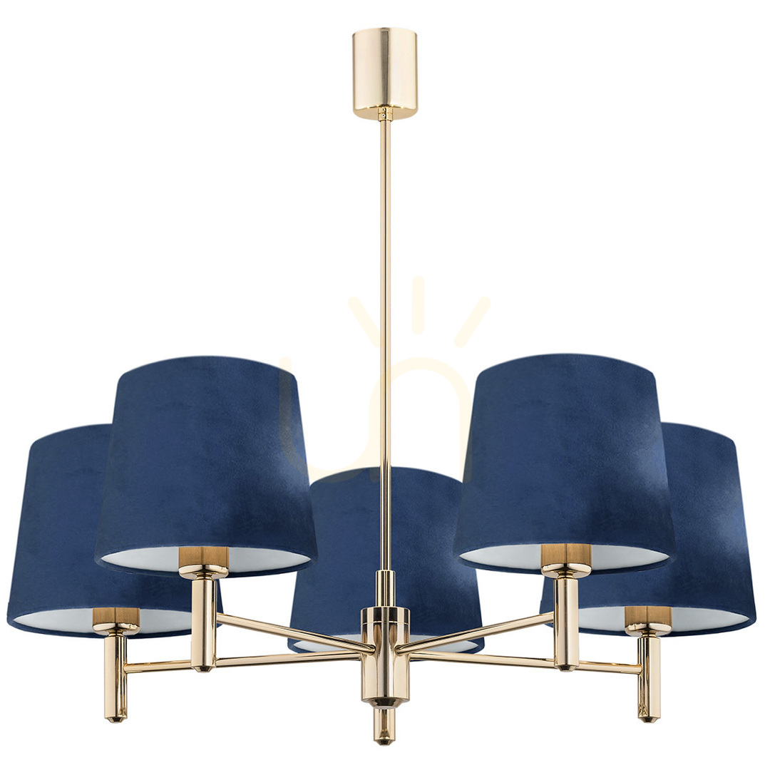 Pendelleuchte ARGON Ponte 2086 5xE27 granat dunkelmessing Velours