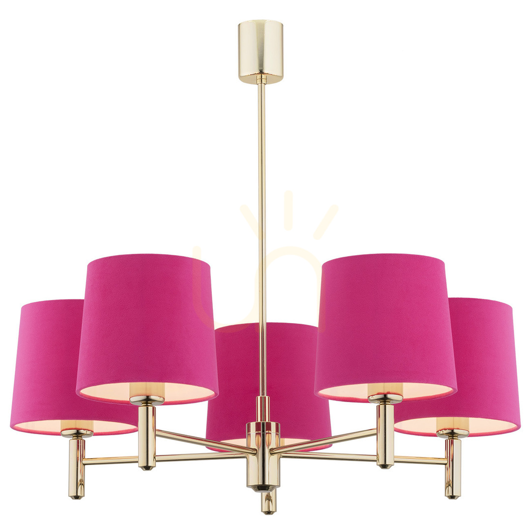 Pendelleuchte ARGON Ponte 5-flammig Rosa Dunkelmessing 2089