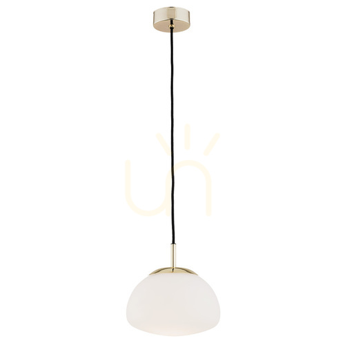 Check Pendant Light ARGON Trini White Glass Brass-plated E27 4352