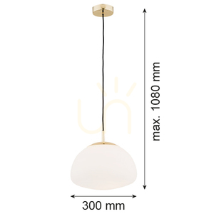 Pendant Light ARGON Trini 4316 White Opal Glass Brass E27 small 3