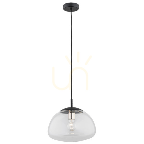 Check Pendant Light ARGON TRINI Black Glass Steel E27 300 mm 4332