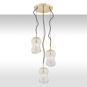 Pendant Light ARGON CADIZ 1464 Transparent Crystal Brass 3xE27 small 0