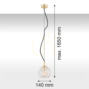 Pendant Light ARGON OVIEDO 4200 Transparent Crystal Brass E27 small 2
