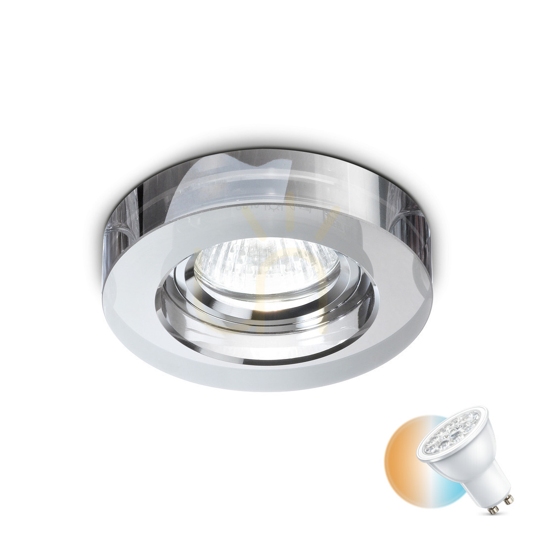 Recessed Light Ideallux Blues 113982 Round Smoke Chrome GU10 9.5 cm