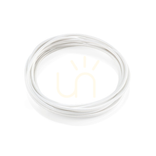 Check Fabric Cable Ideallux CAVI 301624 White Braided Textile 5 m