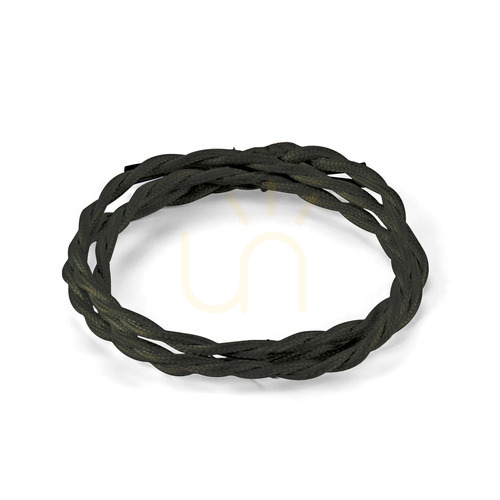 Check Braided Textile Cable Ideallux CAVI 303079 Black 10m