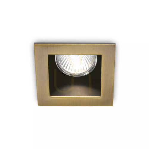 Check Recessed Luminaire Ideallux Funky 083247 Champagne GU10 Round Metal 9 cm