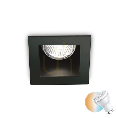 Check Recessed luminaire Ideallux Funky black metal GU10 9 cm 243849