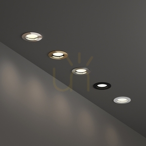Recessed Luminaire Ideallux Jazz 083124 Champagne GU10 Round Metal 7.3 cm small 1
