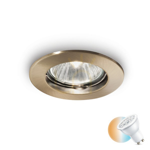 Recessed Luminaire Ideallux Jazz 083124 Champagne GU10 Round Metal 7.3 cm small 0