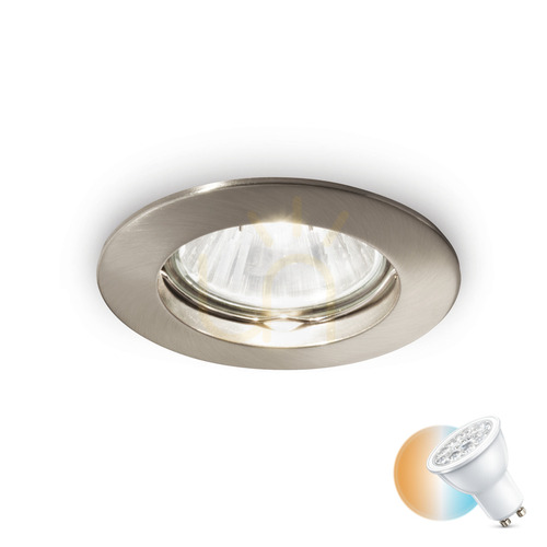 Check Recessed Luminaire Ideallux JAZZ Nickel GU10 7.3 cm 083087