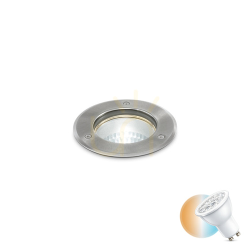 Check Recessed Outdoor Light Ideallux Park Round Small Silver GU10 032832