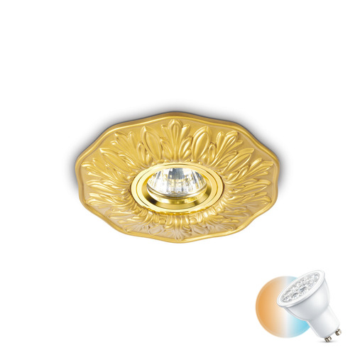 Check Recessed Luminaire Ideallux Polka 115610 Brass GU10 14 cm
