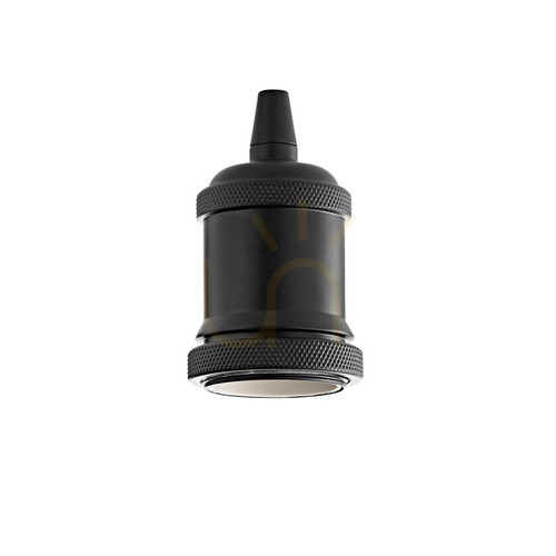 Check Lamp Holder Ideallux PORTALAM E27 Black Metal 249209