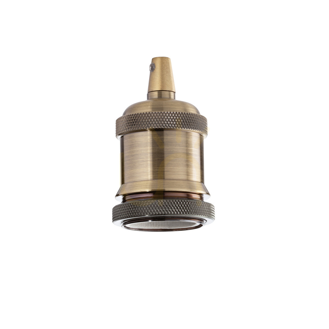 Lamp Holder Ideallux PORTALAM E27 Brass Metal 249216