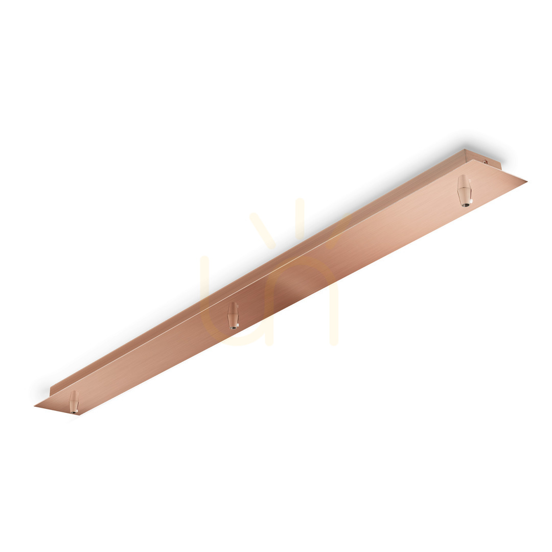 Ceiling Rose Ideallux Rosone 3-Light Copper Metal 88 cm 249292