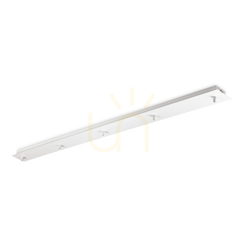 Check Ceiling Rose Ideallux Rosone Lineare 5 Lights White Metal 120 cm 285689