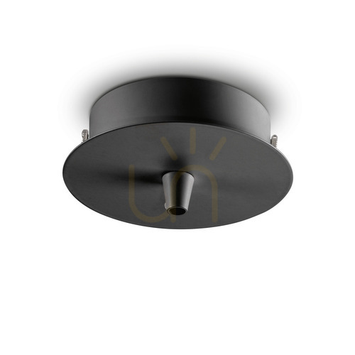 Check Ceiling Rose Ideallux Rosone 1 Light Black Metal 10 cm 123295