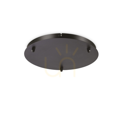 Check Ceiling Canopy Ideallux Rosone 3-Light Black Metal 30 cm 285603