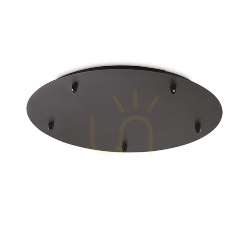Check Ceiling Rose Ideallux Rosone Standard 5 Lights Black Metal 46 cm 285658