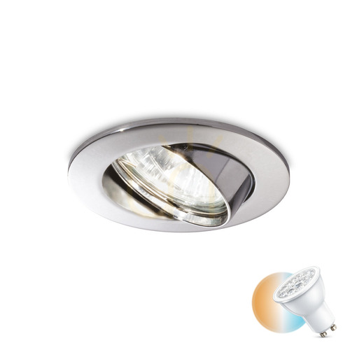 Check Recessed Spotlight Ideallux Swing Chrome GU10 8.2 cm 083131