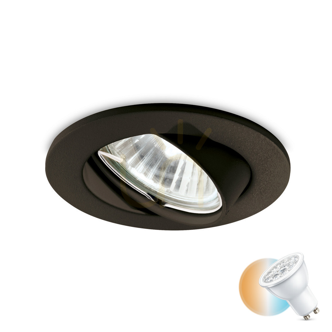 Recessed Luminaire Ideallux Swing Black GU10 Metal 8.2 cm 243825