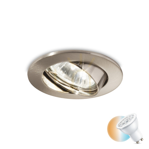 Check Recessed Luminaire Ideallux Swing Nickel GU10 8.2 cm 083148