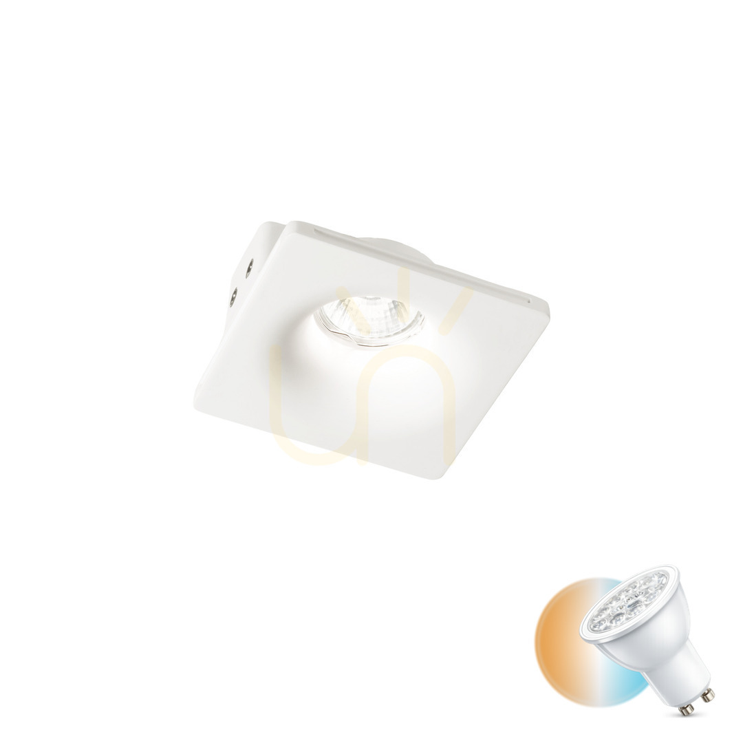 Recessed Luminaire Ideallux Zephyr 150284 White Gypsum GU10 12 cm