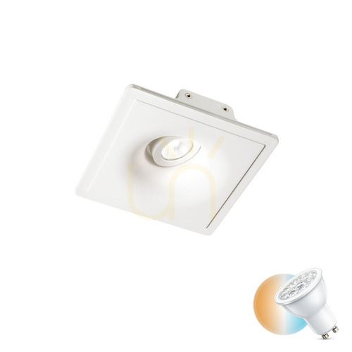 Check Recessed Luminaire Ideallux Zephyr 155722 White Gypsum GU10 20.4 cm