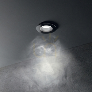 Recessed luminaire Ideallux ROOM-65 black round 7.5W 252032 small 2