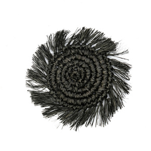Fringe Raffia Coaster - black small 0