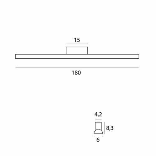 Check Wall Lamp Max Light Tampa C0244 Black 180 cm LED 6W 3000K